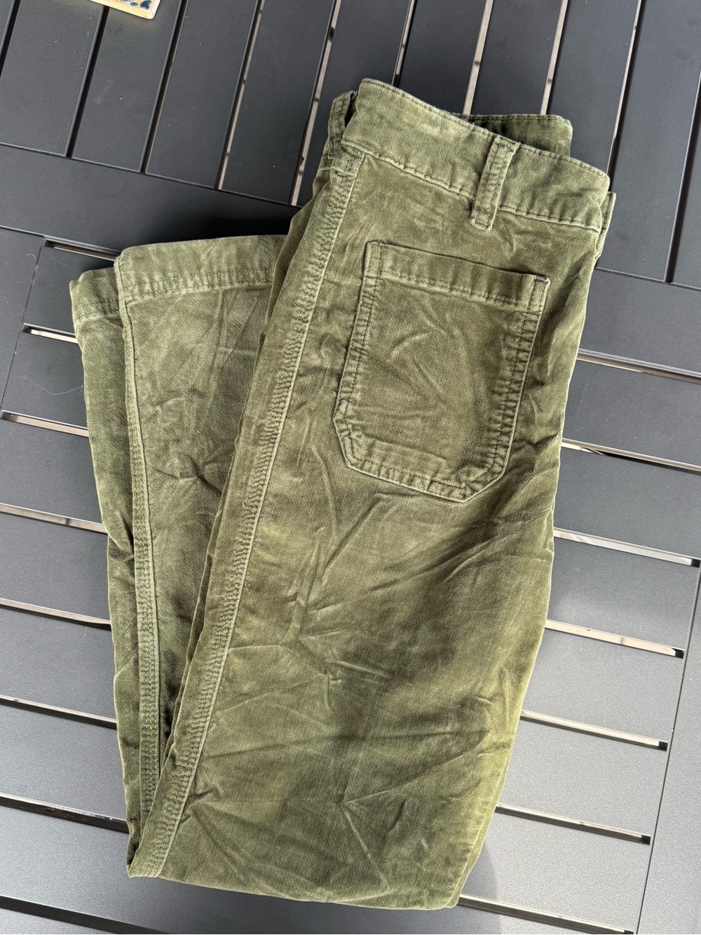 Free People Colette Size 6 Corduroy Wide Leg Pants olive green